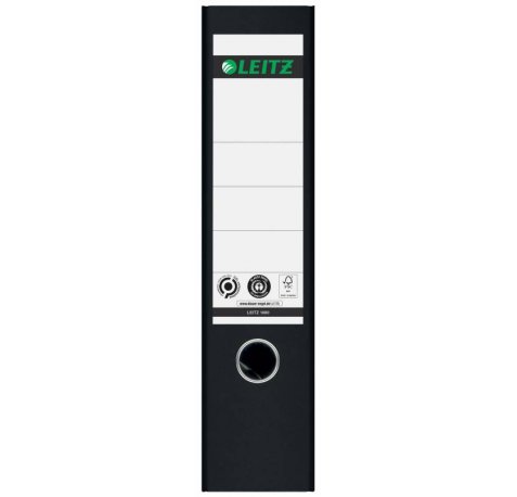 Leitz Archivador Palanca Leitz 180° Clasico Jaspeado - A4, 50mm - Mecanismo 180° - Negro Clima Compensado - Certificacion Blue Angel y Fsc