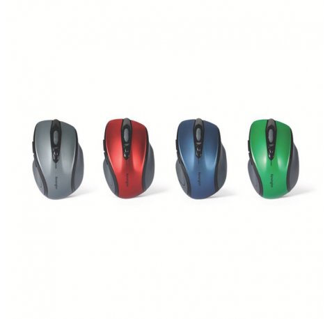 Kensington PRO Fit Raton Optico Inalambrico - Tamaño Medio - Conectividad Inalambrica de 2,4 Ghz - Diseño Ergonomico - Paneles de Goma Blanda - Sensor Optico de Alta Definicion - Color Azul