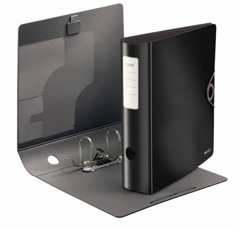 Leitz Archivador Palanca 180° Active Solid - Mecanismo 180°, 75mm - Cierre Elastico - Fundas Interiores - Lomo Redondeado - Capacidad 500 Hojas A4 - Negro PP Polyfoam Ligero