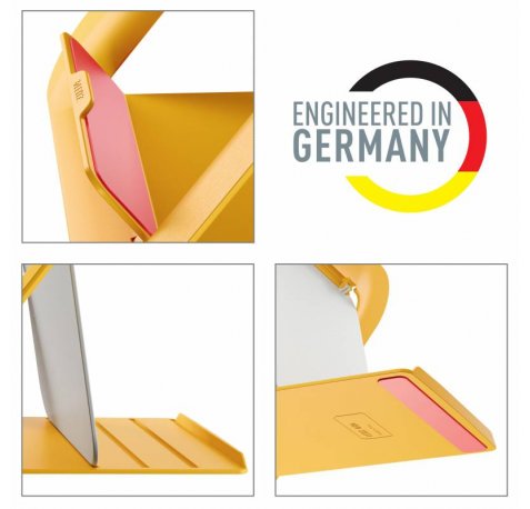 Leitz Ergo Cosy Soporte Ajustable para Portatil - Diseño Ergonomico - Altura Ajustable - Color Amarillo Calido