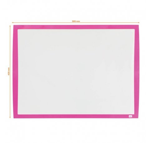 Nobo Pizarra Blanca Magnetica Pequeña 585x430 - Colores Vibrantes - Accesorios Incluidos - Fucsia