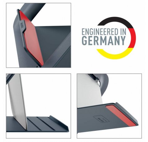 Leitz Ergo Cosy Soporte Ajustable para Portatil - Diseño Ergonomico - Altura Ajustable - Color Gris Terciopelo