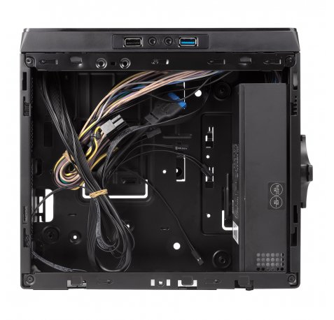 Unykach UK1007 Caja Torre Mini-ITX - Fuente de Alimentacion 150W Incluida - Tamaño Disco Soportado 2.5" - USB-A 2.0/3.2 y Audio