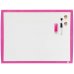 Nobo Pizarra Blanca Magnetica Pequeña 585x430 - Colores Vibrantes - Accesorios Incluidos - Fucsia