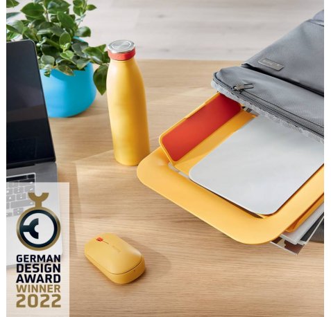 Leitz Ergo Cosy Soporte Ajustable para Portatil - Diseño Ergonomico - Altura Ajustable - Color Amarillo Calido