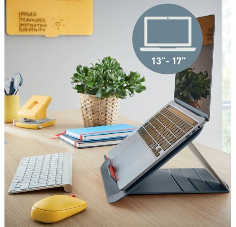Leitz Ergo Cosy Soporte Ajustable para Portatil - Diseño Ergonomico - Altura Ajustable - Color Gris Terciopelo