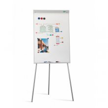 Faibo Pizarra/Caballete Metalico 700x1020mm - Superficie Magnetica - Bandeja para Rotuladores - Incluye Sistema de Estabilidad - Color Blanco