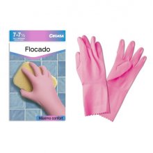Cegasa Guantes de Latex Talla M 7-7 1/2 - Flocados - Uso General, Domestico, Limpieza - Color Rosa Cegasa Guantes de Latex Talla M 7-7 1/2 - Flocados - Uso General, Domestico, Limpieza - Color Rosa