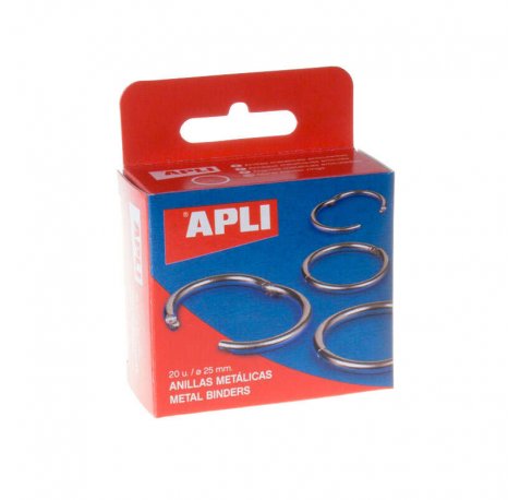 Apli Pack de 20 Anillas Metalicas Articuladas Ø25 mm