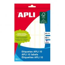 Apli Pack de 280 Etiquetas Permanentes Blancas 13x40mm - Aptas para Escritura Manual