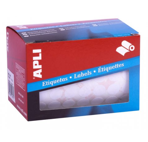 Apli Rollo Etiquetas Blancas Permanentes Ø 13.0mm