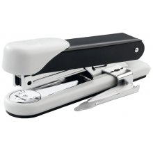 Novus Stabil Grapadora de Sobremesa con Quitagrapas - Capacidad de grapado 30 Hojas - Grapas 24/6, 26/6 - Grapado Abierto, Cerrado y Clavado - Color Negro/Gris Claro