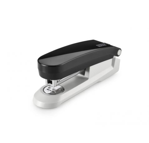 Novus Evolution E 20 Grapadora de Sobremesa + Caja de 200 Grapas 24/6 - Hasta 20 Hojas - Grapado Cerrado, Abierto y Clavado - Color Negro/Gris Claro
