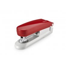 Novus Evolution E 20 Grapadora de Sobremesa + Caja de 200 Grapas 24/6 - Hasta 20 Hojas - Grapado Cerrado, Abierto y Clavado - Color Rojo/Gris Claro