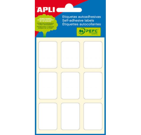 Apli Etiquetas Minibolsa Blancas 22.0 x 32.0mm 6 Hojas
