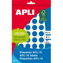 Apli Etiquetas 10 Azules Ø 16mm 8 Hojas