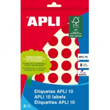 Apli Etiquetas 10 Rojas Ø 19mm 8 Hojas