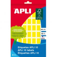 Apli Etiquetas 10 Amarillas 12 x 18mm 8 Hojas