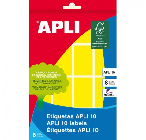 Apli Etiquetas 10 Amarillas 25 x 40mm 8 Hojas