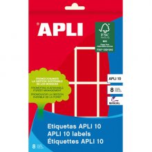 Apli Etiquetas 10 Rojas 25 x 40mm 8 Hojas