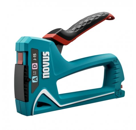 Novus J15 Clavadora/Grapadora - Para Grapas de 4 a 10mm - Cambio de grapa Mediante Mecanismo de Desplazamiento - Bloqueo del Mango - Indicador de Cantidad de Grapas Restante