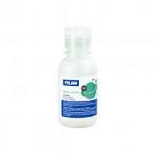 Milan Botella de Tempera 125ml - Tapon Dosificador - Secado Rapido - Mezclable - Color Blanco Metalizado (3 uds)