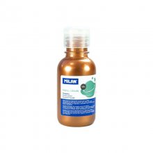 Milan Botella de Tempera 125ml - Tapon Dosificador - Secado Rapido - Mezclable - Color Cobre (3 uds)