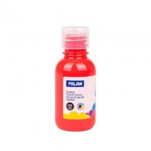 Milan Botella de Tempera - 125ml - Tapon Dosificador - Secado Rapido - Mezclable - Color Rojo Bermellon Milan Botella de Tempera - 125ml - Tapon Dosificador - Secado Rapido - Mezclable - Color Rojo Bermellon