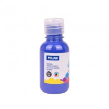 Milan Botella de Tempera - 125ml - Tapon Dosificador - Secado Rapido - Mezclable - Color Azul Marino