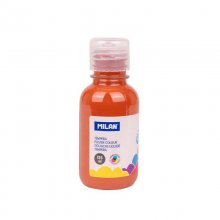 Milan Botella de Tempera - 125ml - Tapon Dosificador - Secado Rapido - Mezclable - Color Marron