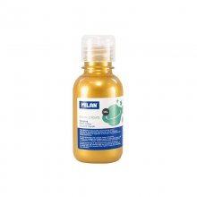 Milan Botella de Tempera - 125ml - Tapon Dosificador - Secado Rapido - Mezclable - Color Oro