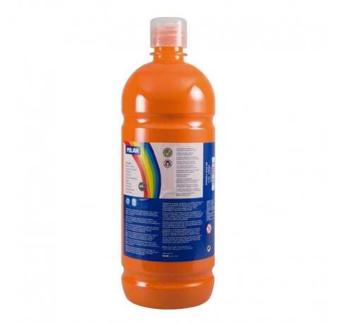 Milan Botella de Tempera - 1000ml - Tapon Dosificador - Secado Rapido - Mezclable - Color Naranja