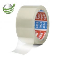 Tesa 4024 PV4 Precinto de Embalar 50mm x 132 Metros - Fabricado en Polipropileno - Adhesivo Acrilico con un 65% de Base Biologica - Desenrollado Suave y Silencioso - Transparente (6 uds)