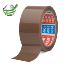 Tesa 4024 PV4 Precinto de Embalar 50mm x 100 Metros - Fabricado en Polipropileno - Adhesivo Acrilico con un 65% de Base Biologica - Desenrollado Suave y Silencioso - Color Marron (6 uds)