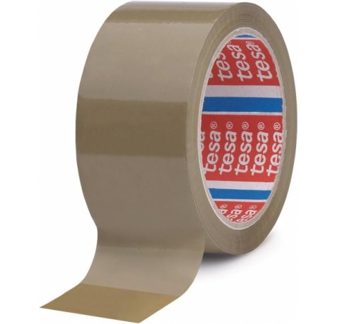 Tesa 4089 Precinto de Embalar 50mm x 132 Metros - Fabricado en Polipropileno - Adhesivo de Caucho Natural - Color Marron (6 uds)