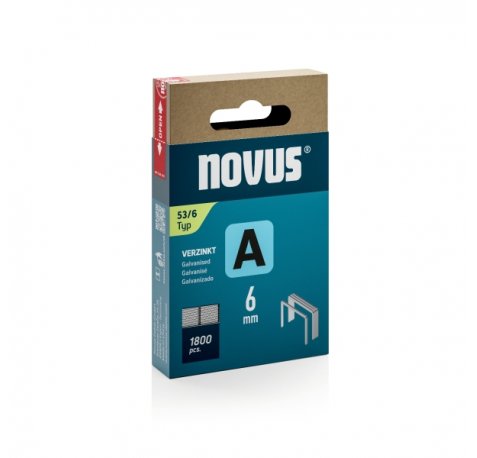 Novus A Tipo 53 Caja de 1800 Grapas 53/6 Galvanizadas - Patilla de 6mm