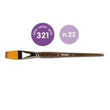 Milan 321 Pack de 2 Pinceles Planos Numero 22 - Bolsa con Colgador - Pelo Sintetico - Color Madera Oscuro