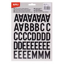 Apli Letras Adhesivas de Palo Mayusculas - Altura 30mm - Color Negro - Pack de 4 Hojas con 153 Letras (5 uds)