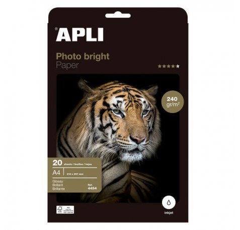 Apli Papel Fotografico Photobright A4 240g 20 Hojas