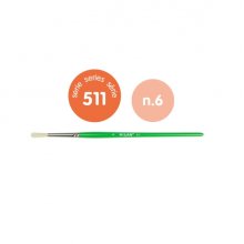 Milan 511 Pack de 8 Pinceles Redondos para Cola y Tempera Numero 6 - Bolsa con Colgador - Cerda Natural - Color Verde