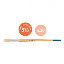 Milan 513 Pack de 4 Pinceles Redondos para Oleo Numero 20 - Bolsa con Colgador - Cerda Natural - Color Madera Claro
