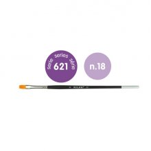 Milan 612 Premium Synthetic Pack de 4 Pinceles Planos Numero 18 - Bolsa con Colgador - Pelo Sintetico - Mango Corto - Color Negro