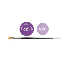 Milan 612 Premium Synthetic Pack de 4 Pinceles Planos Numero 20 - Bolsa con Colgador - Pelo Sintetico - Mango Corto - Color Negro