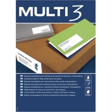 Multi3 Pack de 2.400 Etiquetas Rectangulares TamaÃ±o 70x36mm - 100 Hojas por 24 Etiquetas - Adhesivo Permanente - Cantos Rectos - Color Blanco