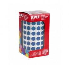 Apli Rollo de Gomets Redondos Adhesivo Permanente - 5.192 Gomets - Adhesivo Base Agua - Libre de Disolventes - Color Azul