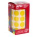 Apli Rollo de 1.770 Gomets Redondos Ã? 20mm - Adhesivo Permanente con Base de Agua - Libre de Disolventes - Color Amarillo