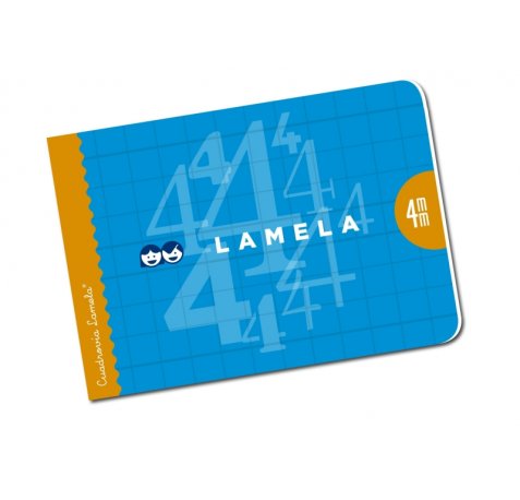 Lamela Libreta Grapada con 30 Hojas de 70g/m2 con Margen - Formato Cuarto - Pauta Cuadrovia de 4mm - Cubierta de Cartoncillo Plastificado - Papel Offset Blanco Extra - Color Azul