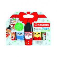 Stabilo Boss Mini Frosty Friends Pack de 5 Marcadores Fluorescentes - Trazo entre 2 y 5mm - Tinta con Base de Agua - Antisecado - Colores Surtidos