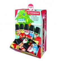 Stabilo Boss Mini Frosty Friends Expositor con 50 Marcadores Fluorescentes - Trazo entre 2 y 5mm - Tinta con Base de Agua - Antisecado - Colores Surtidos