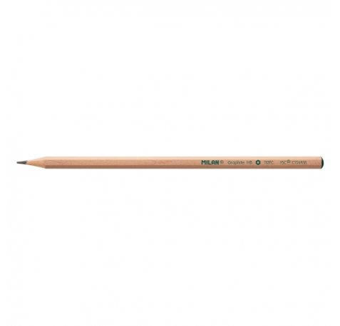 Milan Lapices de Grafito HB - Madera Certificada FSC - Hexagonales - Color Madera Claro (12 uds)